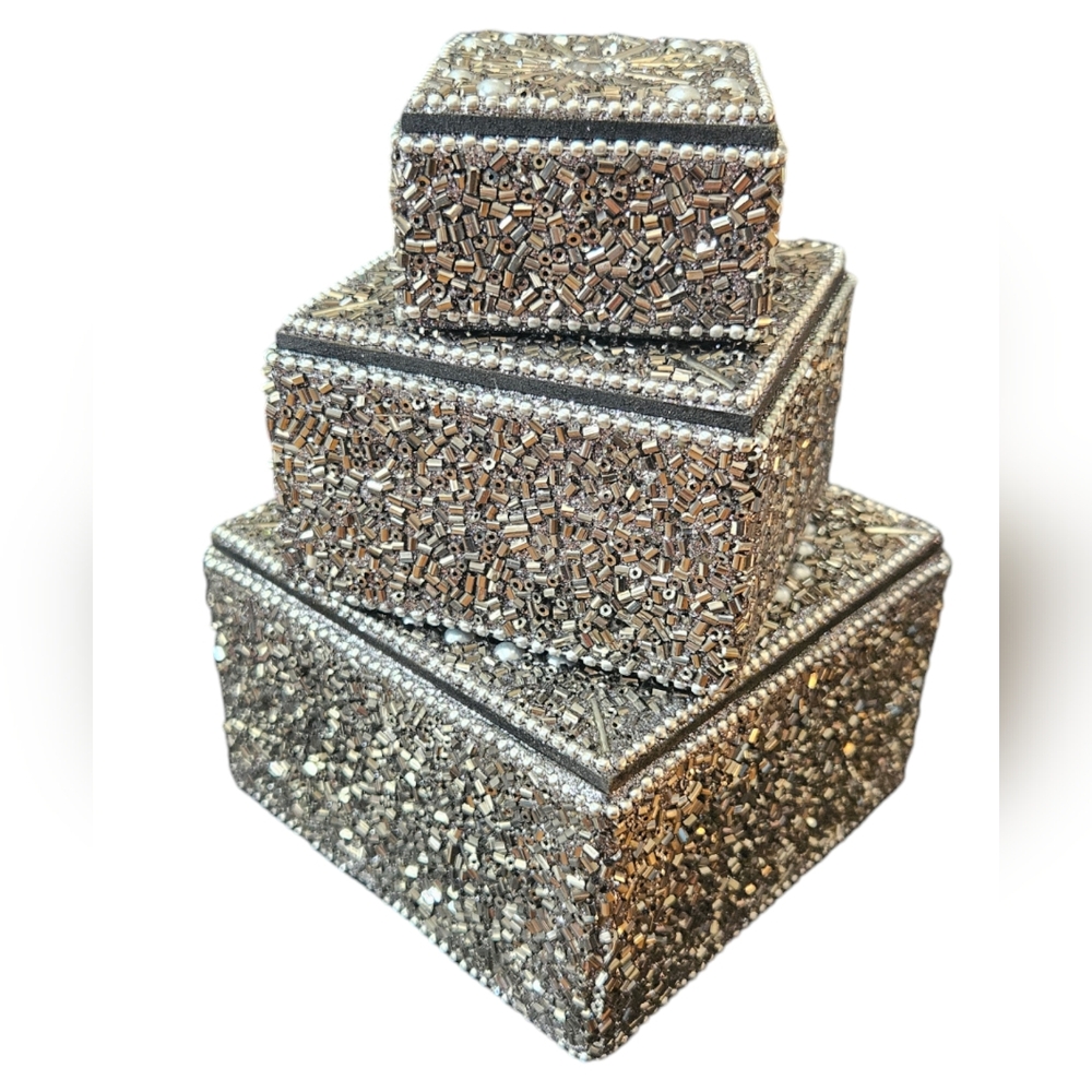Silver Beaded Boxes